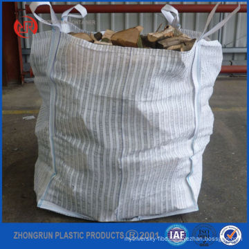 1 ton tote bags, ventilated big bag with top cover for firewood , UV protection